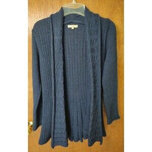 Mary Firenze sz S wool alpaca blend navy blue open front cardigan made in Italy